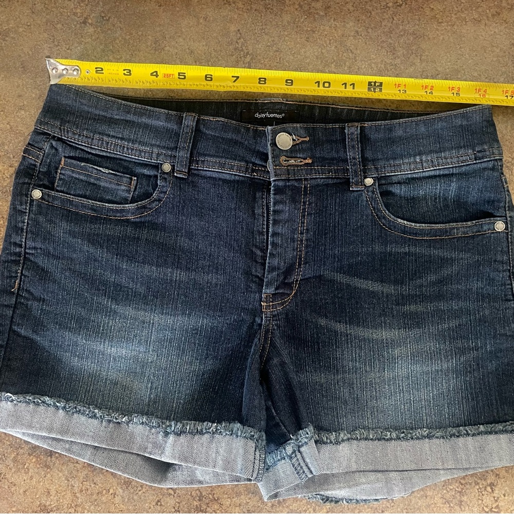 Daisy Fuentes Blue Jean Shorts with Rolled Hems